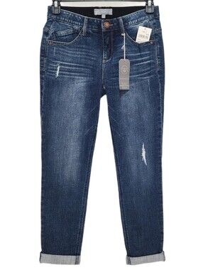 Wit & Wisdom Roll Cuff Premium Authentic Girlfriend Jeans Mid-Rise Ab Solution 4
